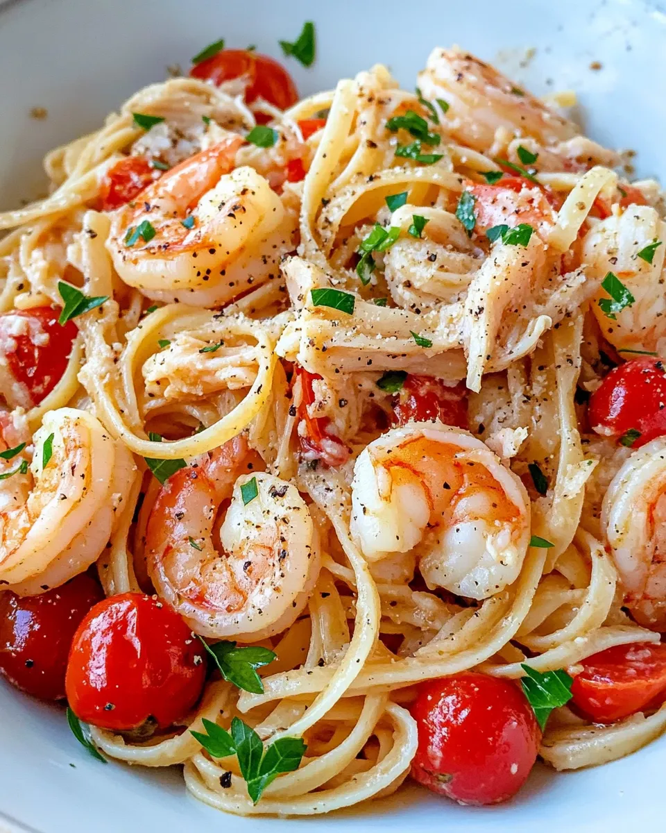 Homemade Creamy Shrimp and Crab Linguine recipe photo
