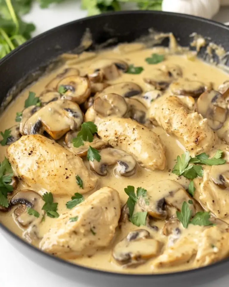 Homemade Creamy Skillet Cajun Chicken and Mushrooms Recipe photo