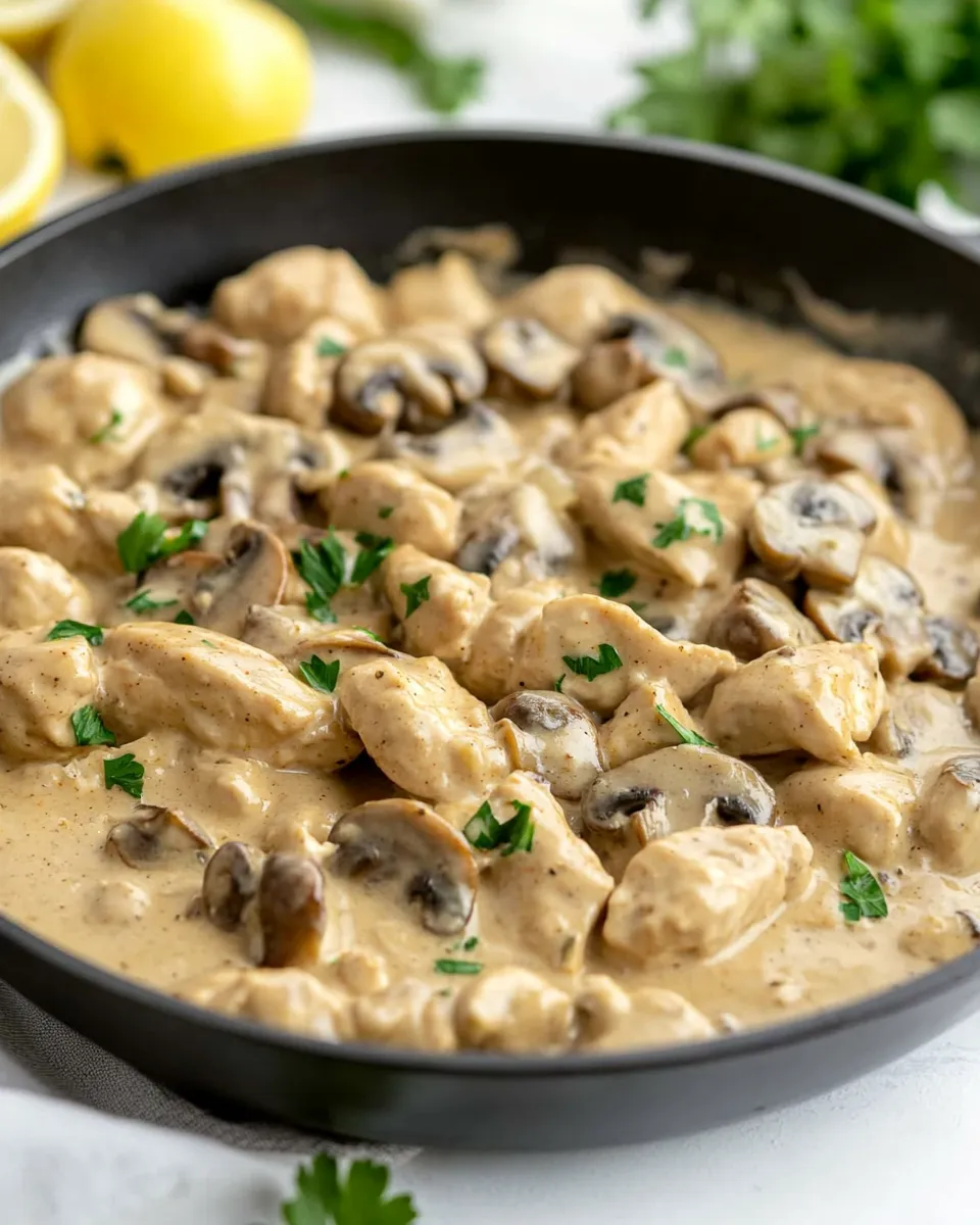 Classic Creamy Skillet Cajun Chicken and Mushrooms Recipe image
