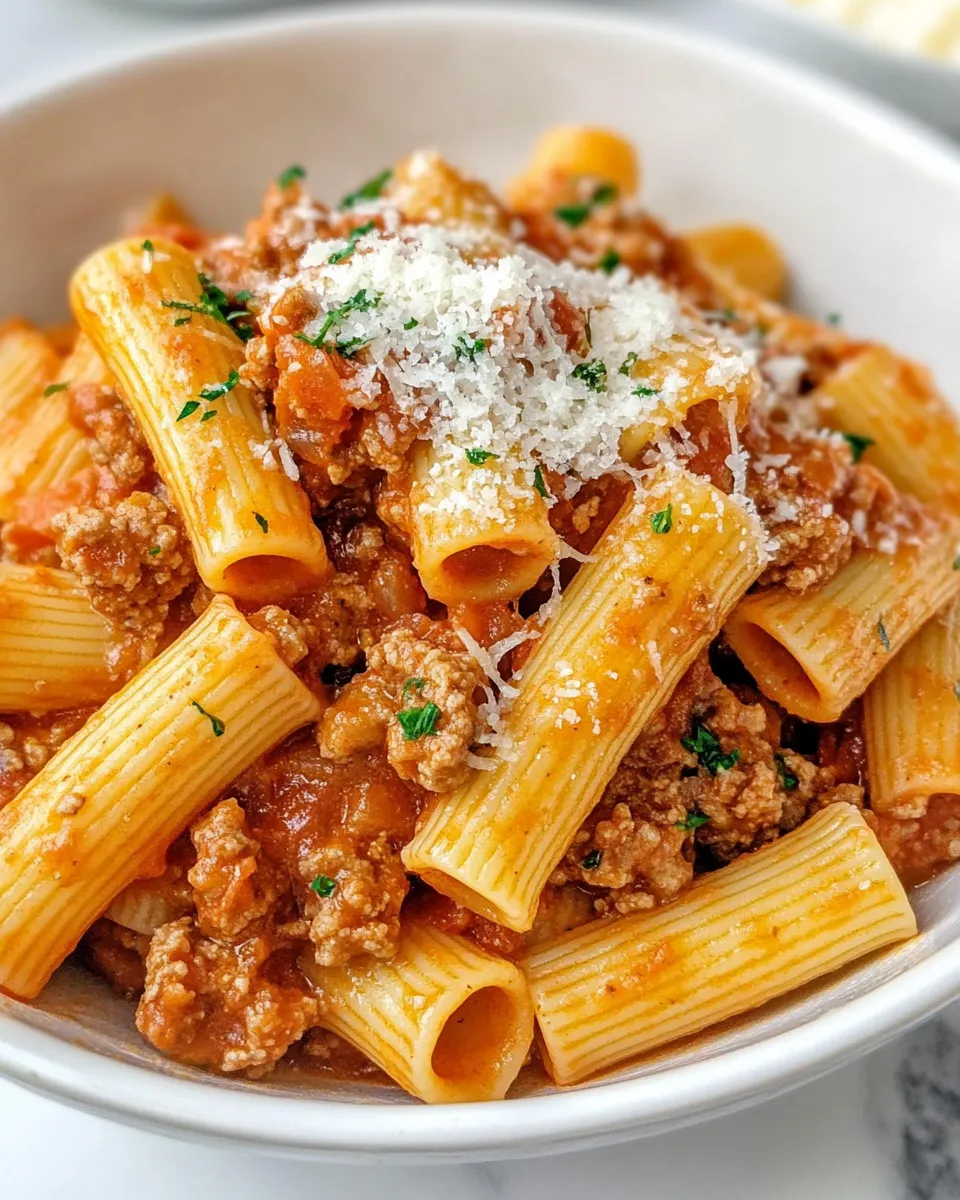 Homemade Creamy Tomato Meat Sauce Pasta recipe photo