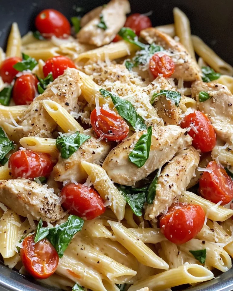 Homemade Creamy Tuscan Chicken Pasta Skillet photo