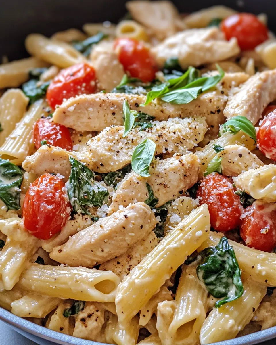 Easy Creamy Tuscan Chicken Pasta Skillet recipe photo