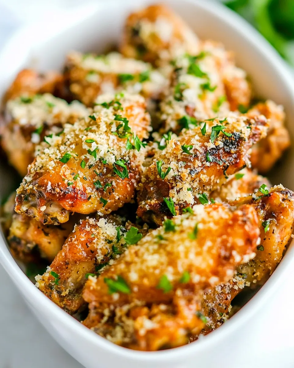 Easy Crispy Baked Parmesan Chicken Wings recipe image