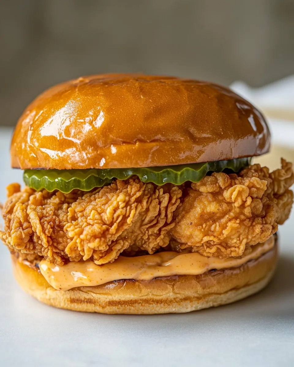 Delicious DIY Popeyes Chicken Sandwich shot