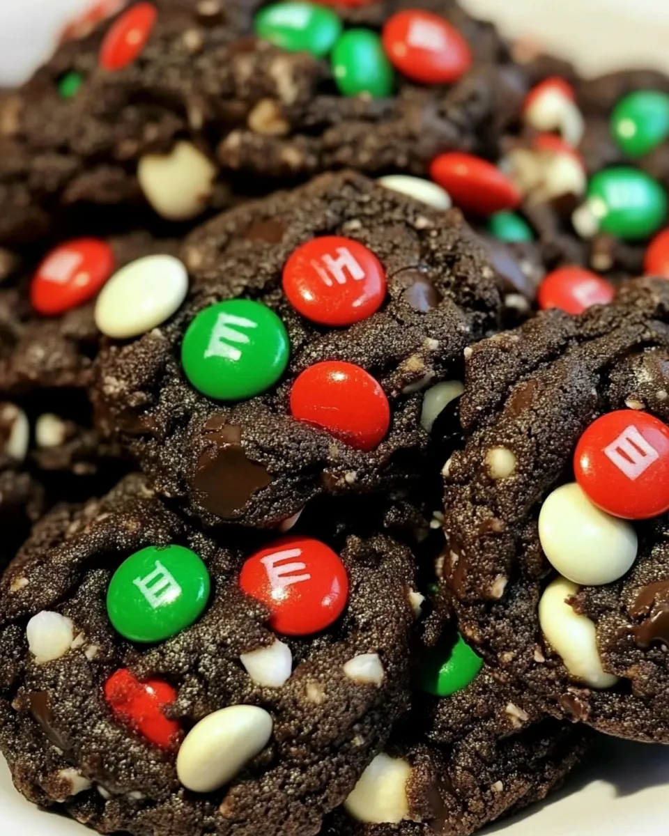 Classic Dark Chocolate Peppermint M&M Cookies image