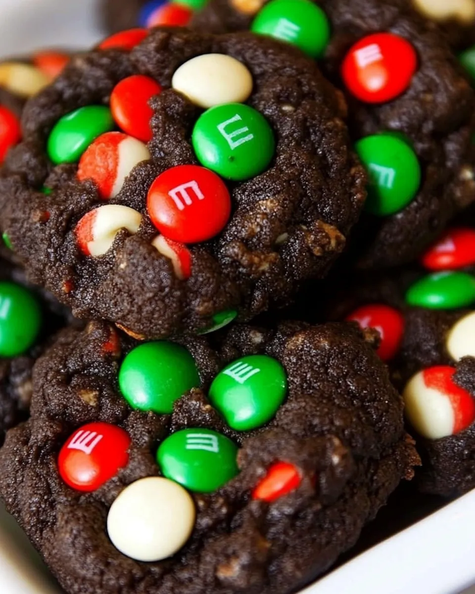 Easy Dark Chocolate Peppermint M&M Cookies recipe photo
