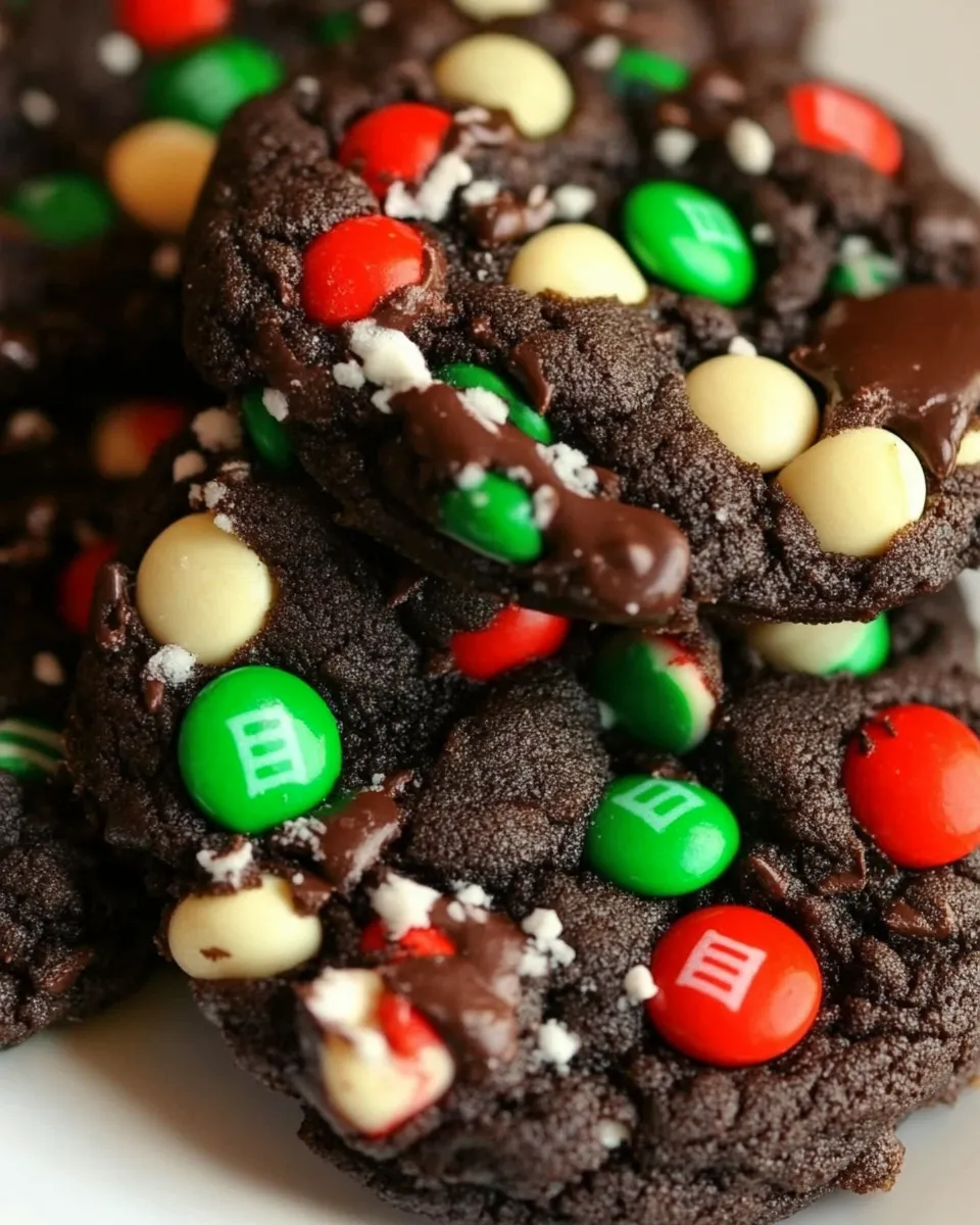 Delicious Dark Chocolate Peppermint M&M Cookies dish photo