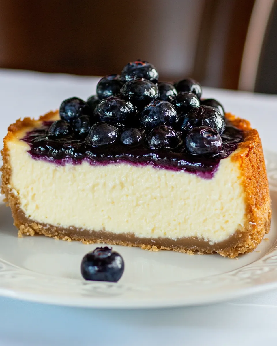 Homemade Easy Cheesecake with Blueberry Topping (No Water Bath) photo