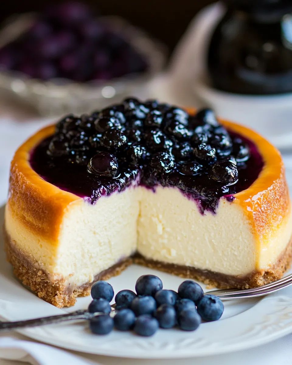 Classic Easy Cheesecake with Blueberry Topping (No Water Bath) recipe photo