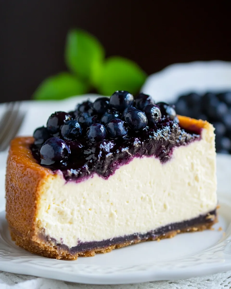 Delicious Easy Cheesecake with Blueberry Topping (No Water Bath) dish photo