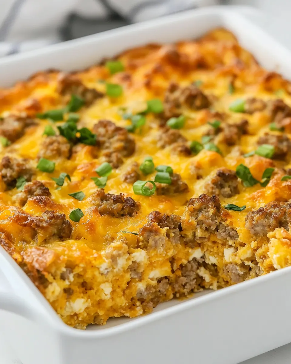 Quick Easy Sausage Breakfast Casserole food shot