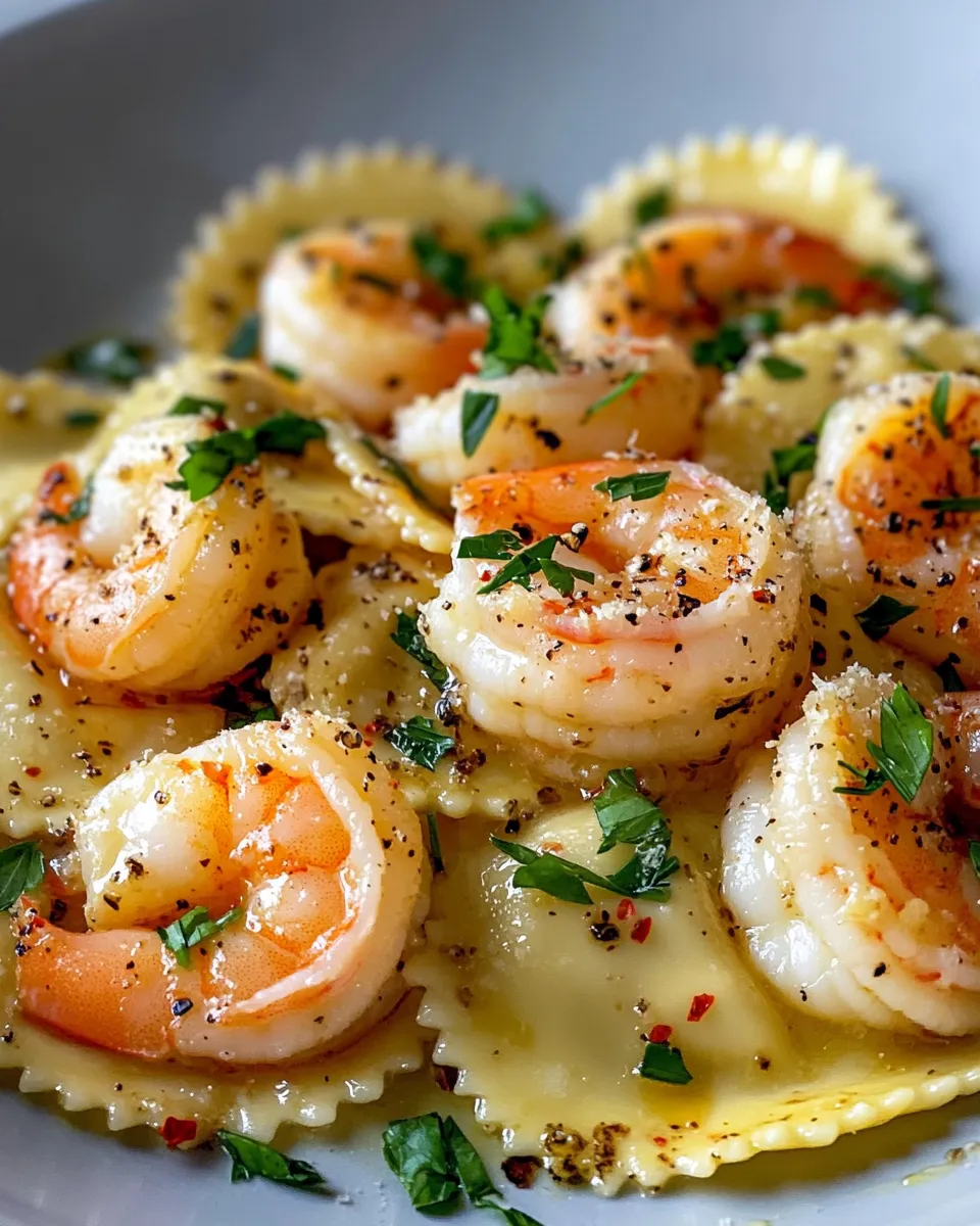 Classic Garlic Butter Shrimp Ravioli recipe image