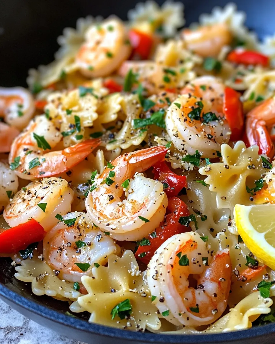 Easy Garlic Herb Shrimp Bowtie Pasta recipe photo