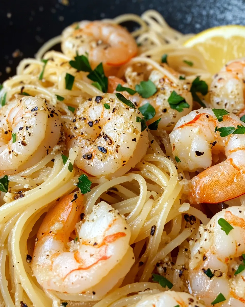 Classic Garlic Shrimp Angel Hair Pasta recipe image