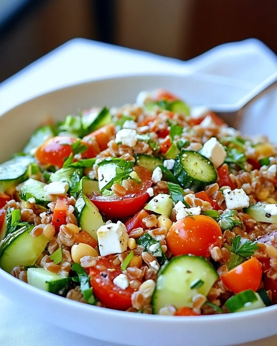 Delicious Greek Farro Salad recipe photo