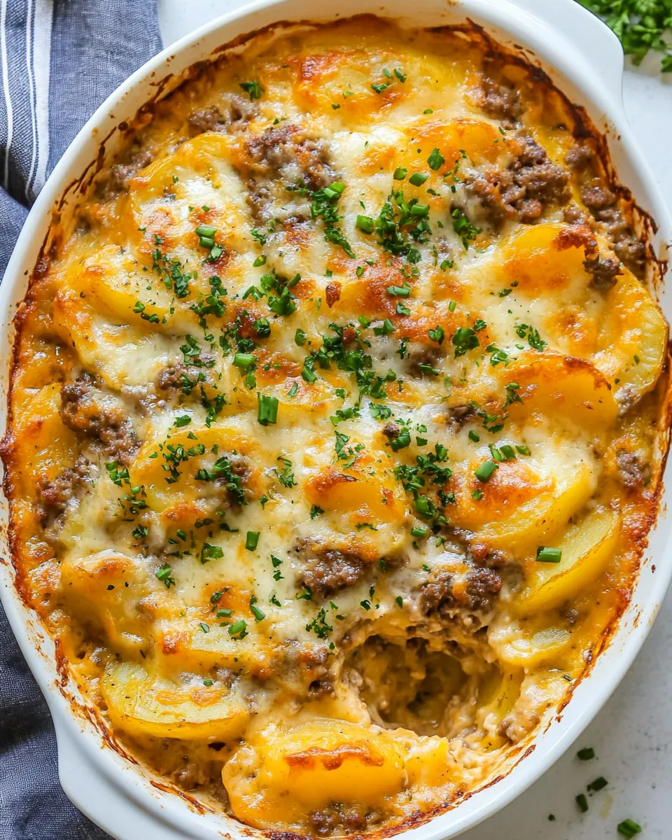 Tasty Hamburger Potato Casserole food shot