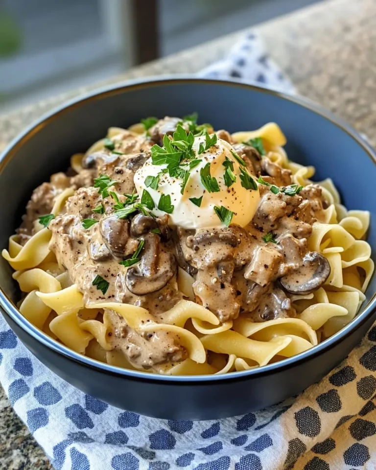 Homemade Hamburger Stroganoff Pasta photo