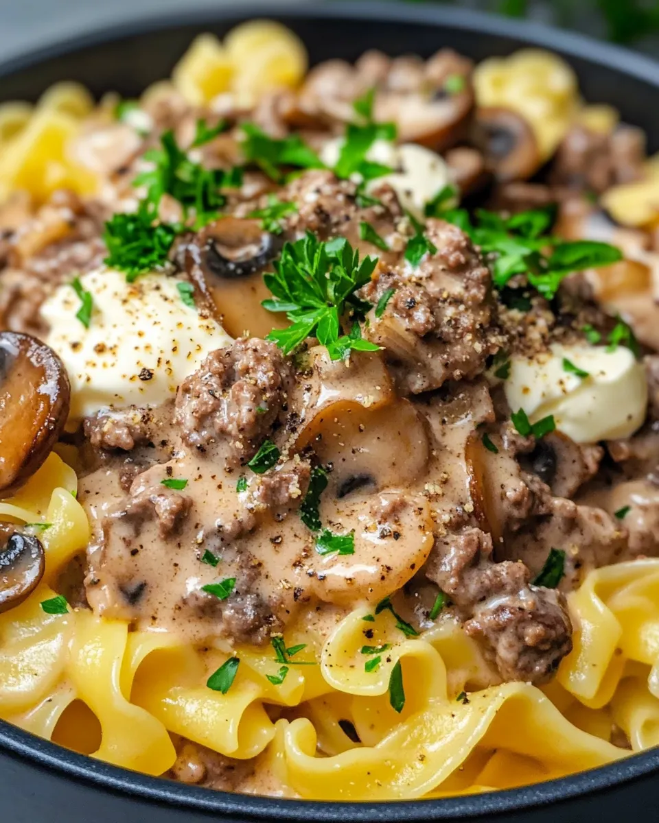 Classic Hamburger Stroganoff Pasta image