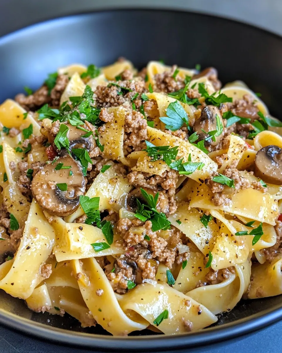 Easy Hamburger Stroganoff Pasta recipe photo