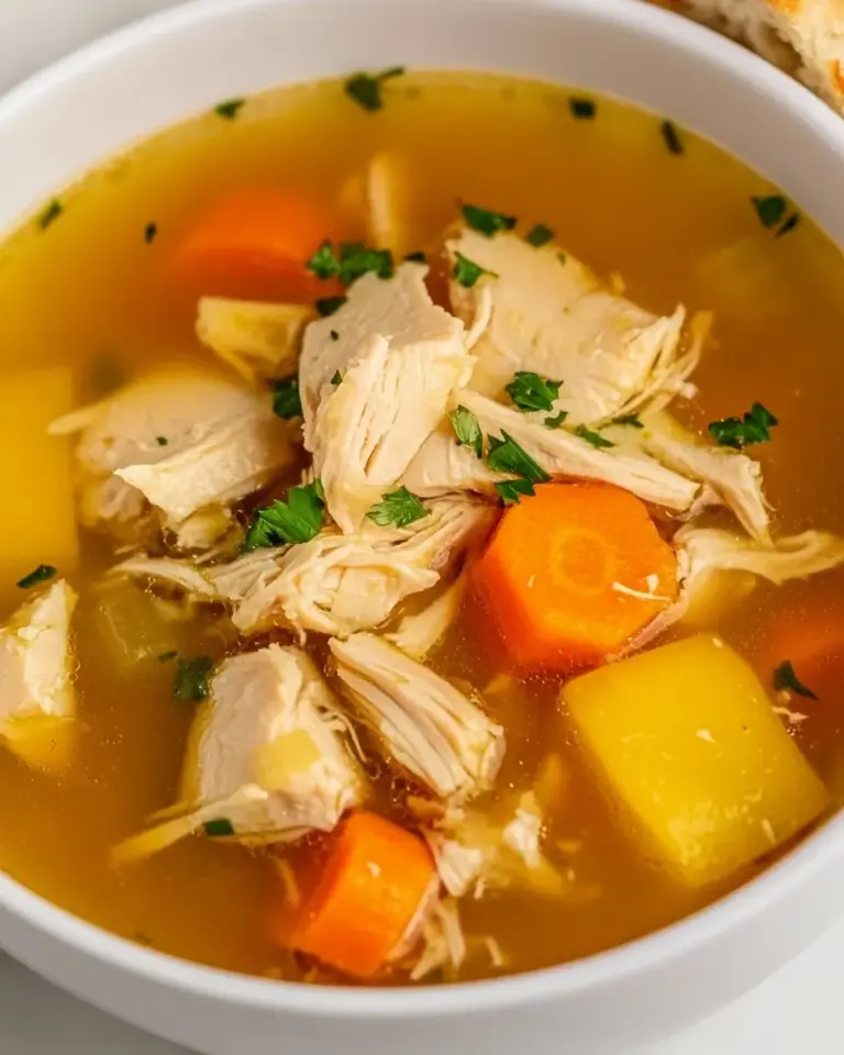Classic Homemade Chicken Soup From Scratch food shot