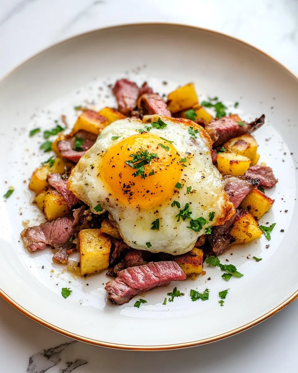 Easy Leftover Prime Rib Hash food shot
