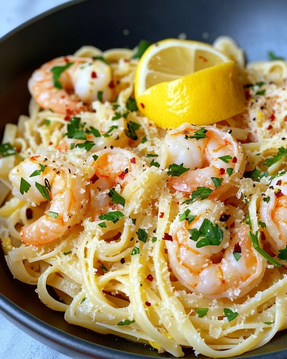Easy Lemon Butter Shrimp Pasta dish photo