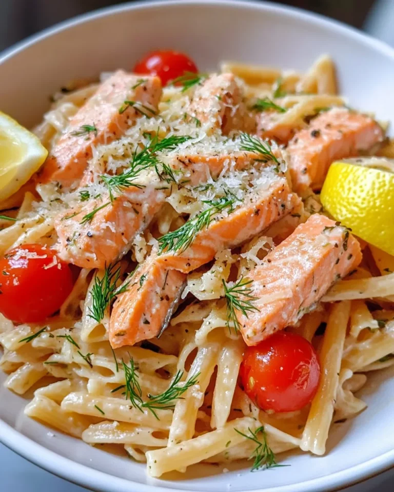 Homemade Lemon Dill Salmon Pasta recipe photo