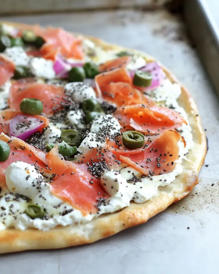 Homemade Loaded Everything Bagel & Lox Pizza recipe photo