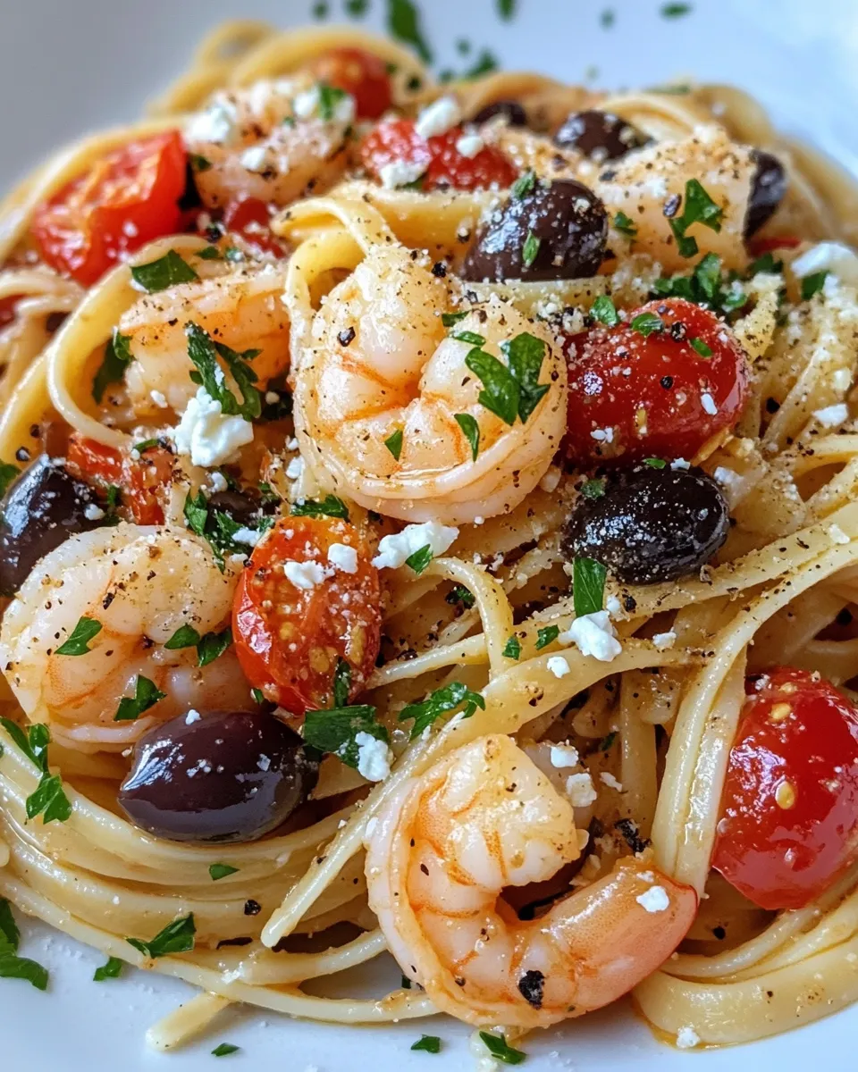 Classic Mediterranean Shrimp Pasta dish photo