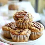 Homemade Nutella Stuffed Whole Wheat Peanut Butter Banana and Zucchini Muffins recipe photo