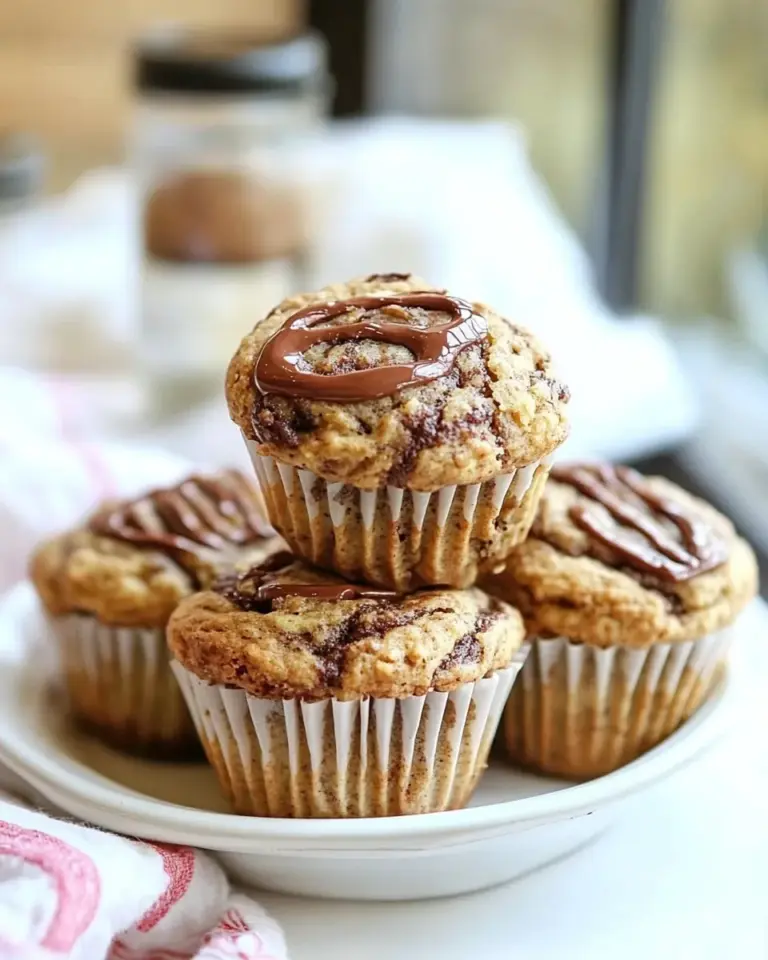 Homemade Nutella Stuffed Whole Wheat Peanut Butter Banana and Zucchini Muffins recipe photo