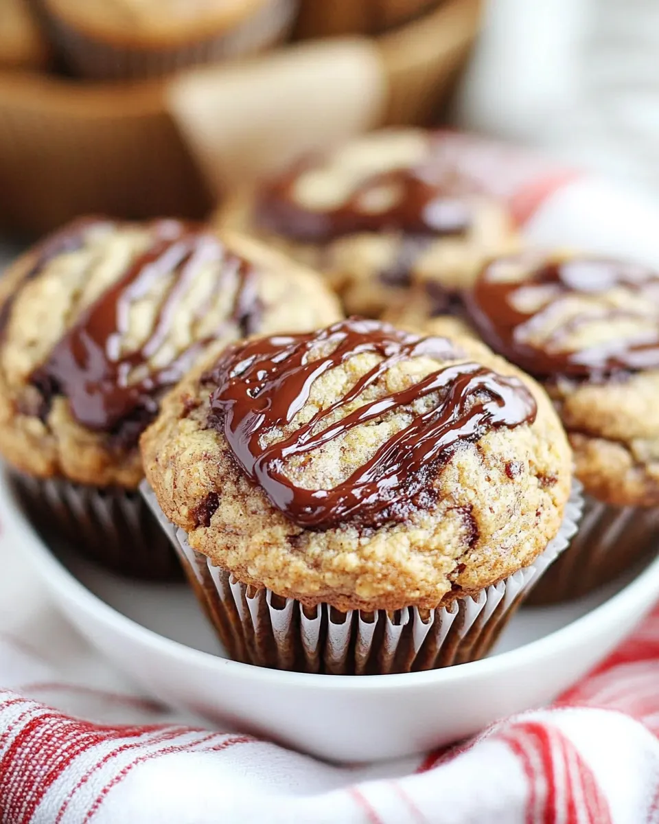 Classic Nutella Stuffed Whole Wheat Peanut Butter Banana and Zucchini Muffins dish photo