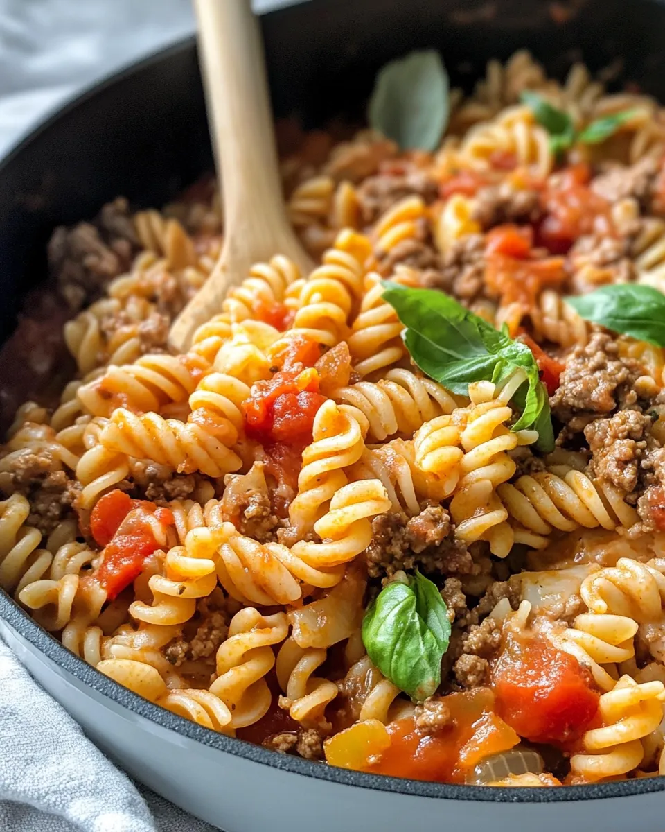 Classic One-Pot Beefy Tomato Rotini dish photo