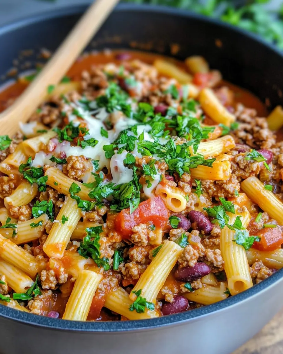 Classic One-Pot Chili Mac Pasta dish photo
