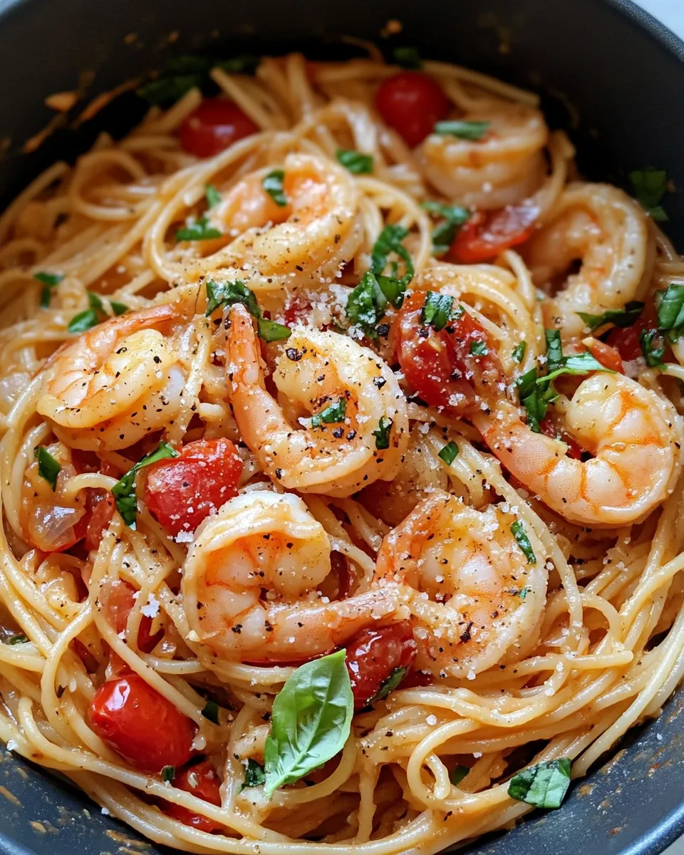 Classic One-Pot Shrimp and Tomato Pasta dish photo