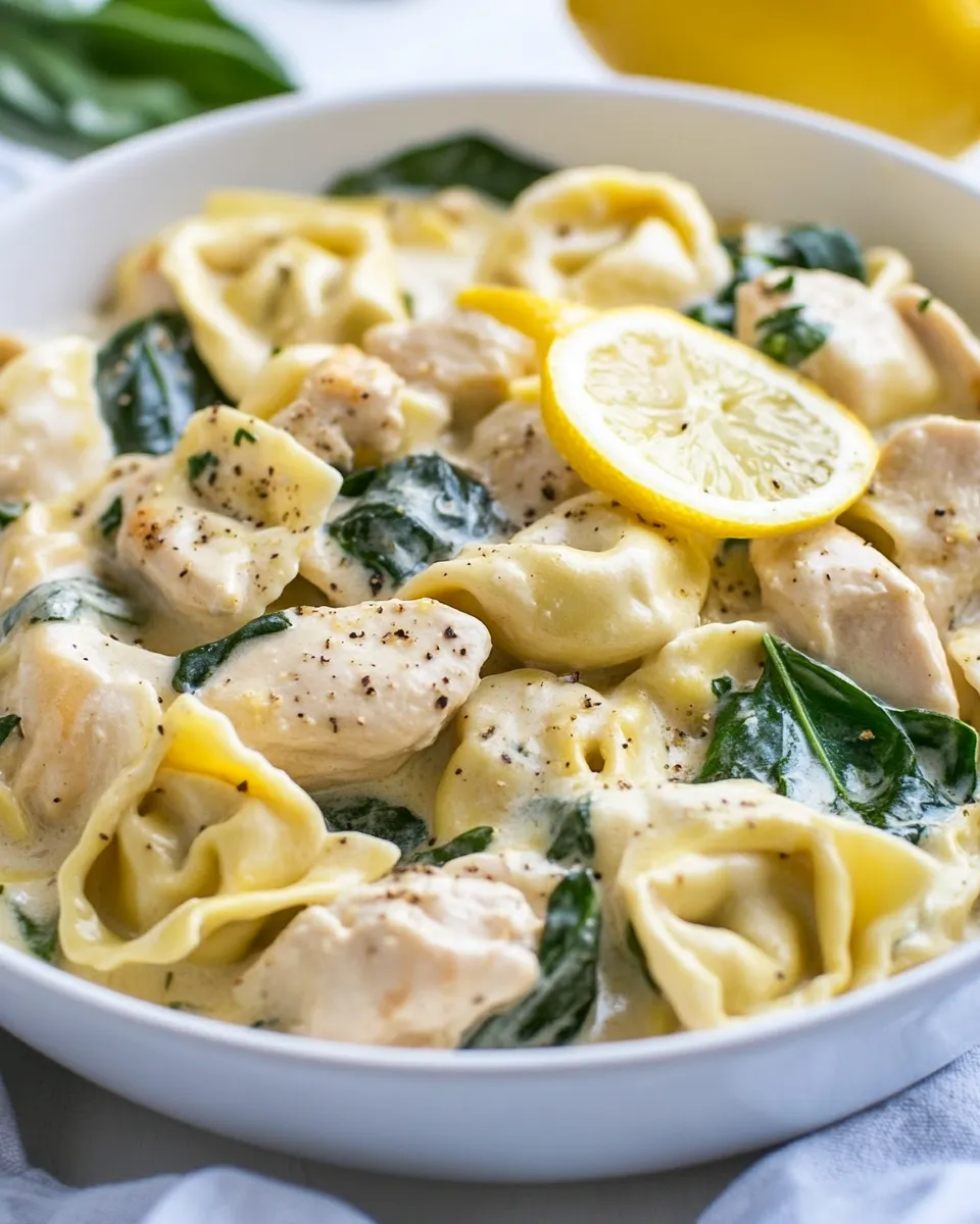 Easy One Pan Creamy Lemon Chicken Tortellini recipe photo