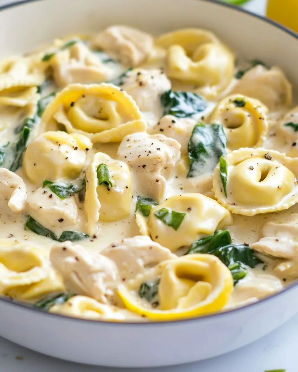 Delicious One Pan Creamy Lemon Chicken Tortellini dish photo