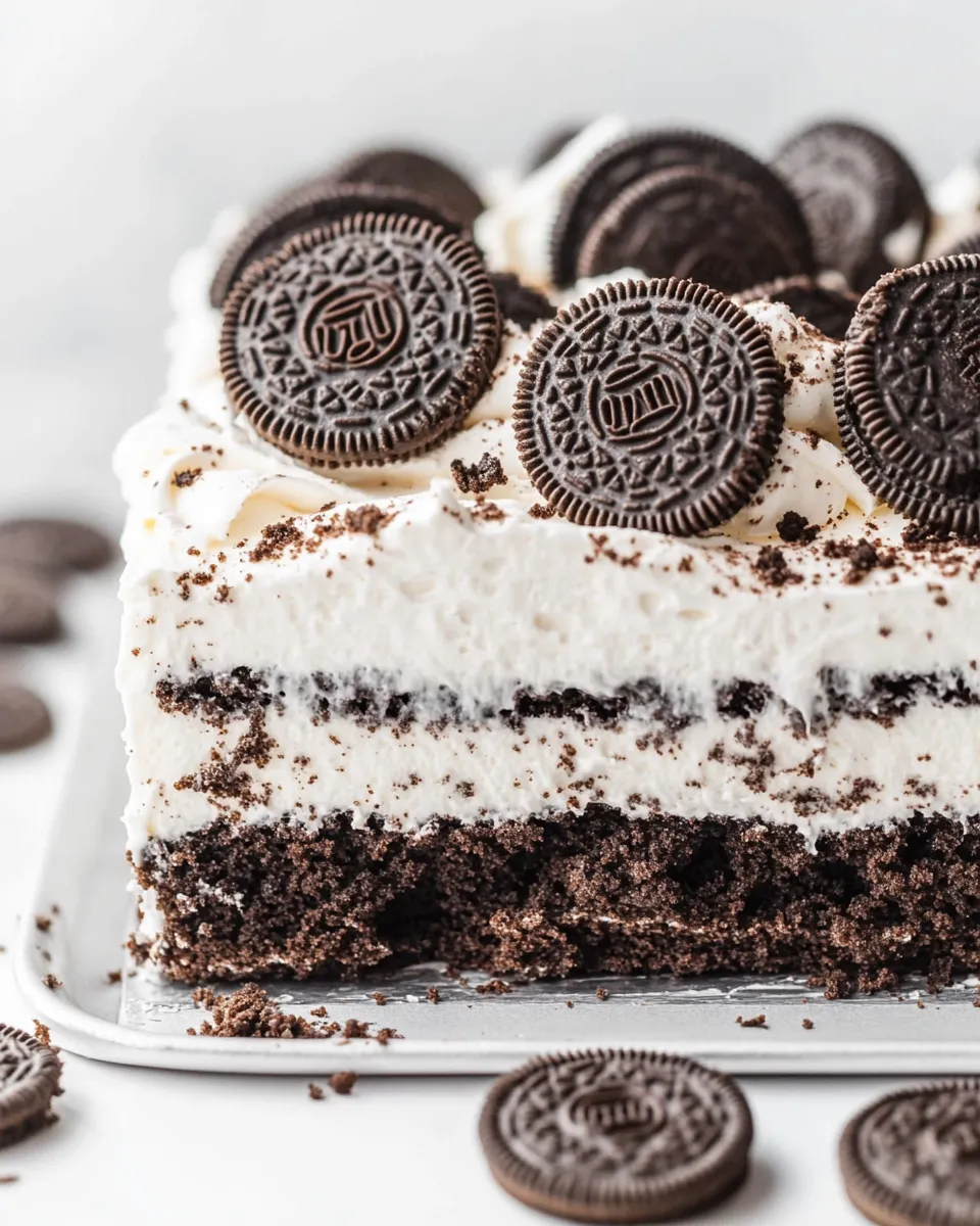 Homemade Oreo Cake (Creamy Oreo Poke Cake) recipe photo