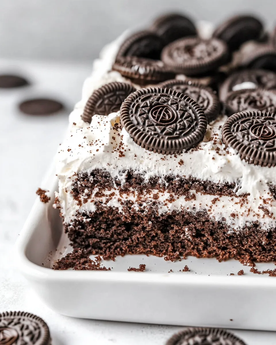 Classic Oreo Cake (Creamy Oreo Poke Cake) dish photo