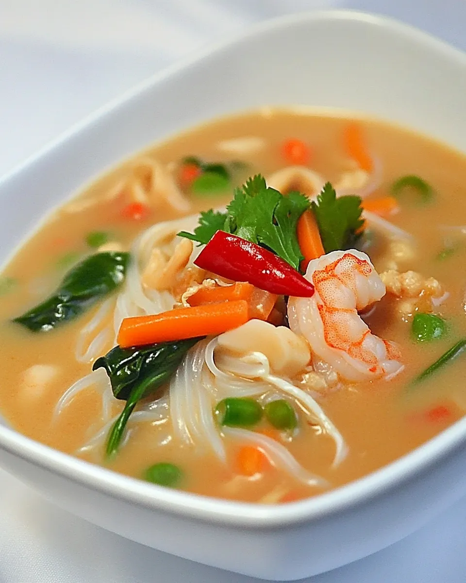 Easy Pad Thai Soup with Shrimp and Vegetables recipe photo