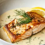 Homemade Pan Seared Salmon with Creamy Lemon Dill Sauce photo