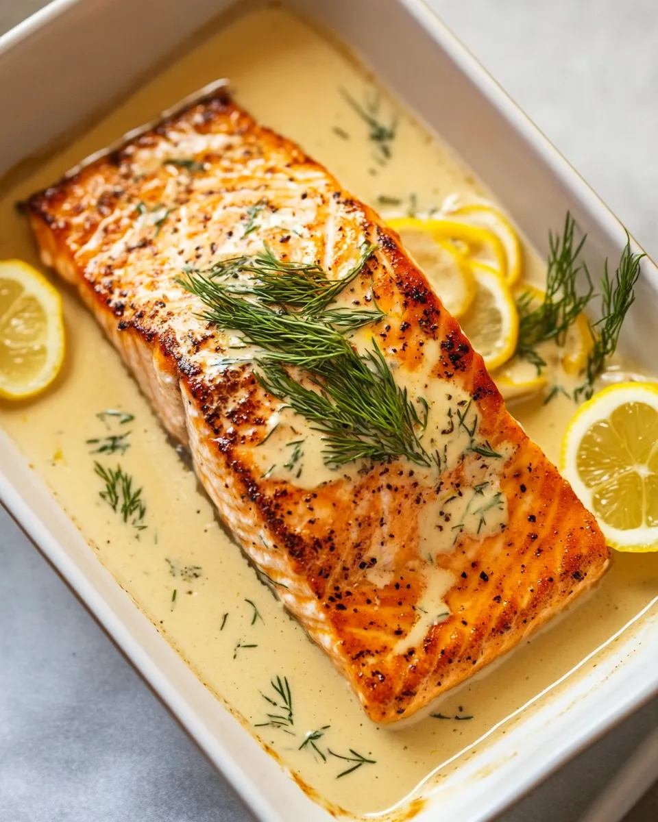 Easy Pan Seared Salmon with Creamy Lemon Dill Sauce recipe photo