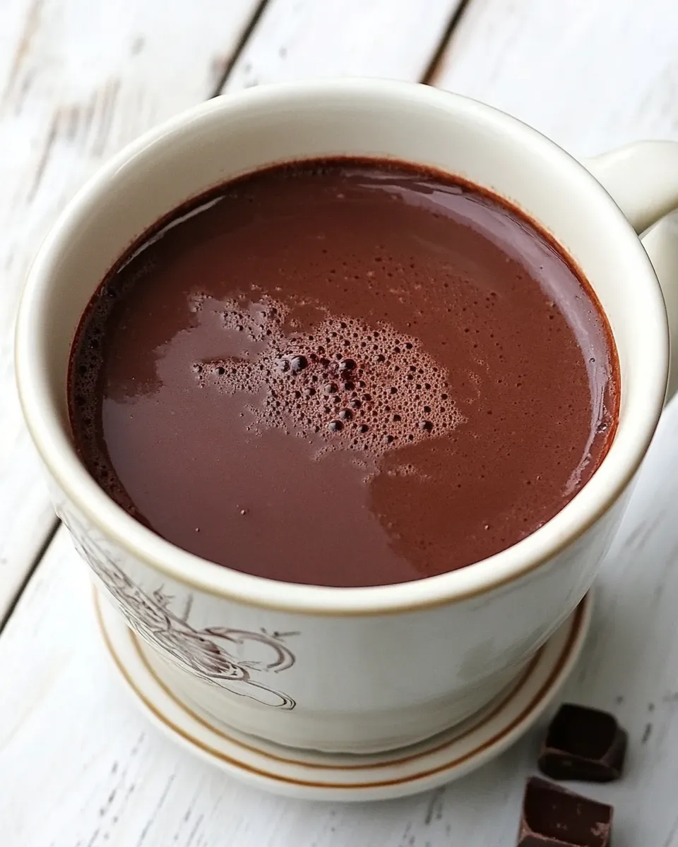 Easy Parisian Hot Chocolate (Le Chocolat Chaud) food shot