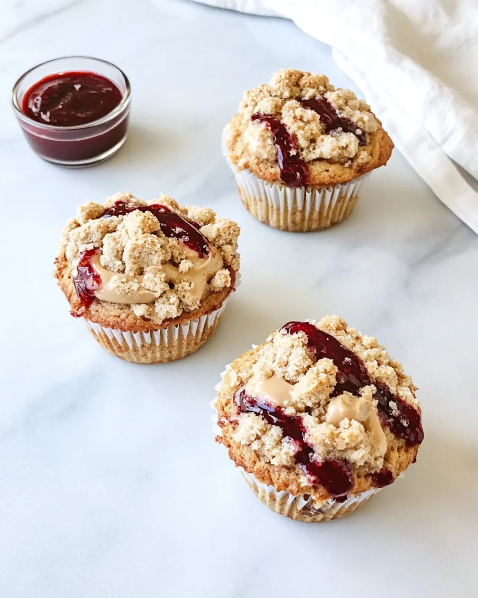 Delicious Peanut Butter and Jelly Crumb Muffins. picture