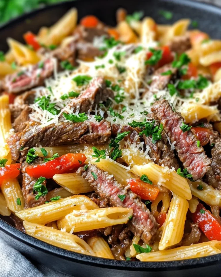 Homemade Philly Cheesesteak Pasta Skillet photo