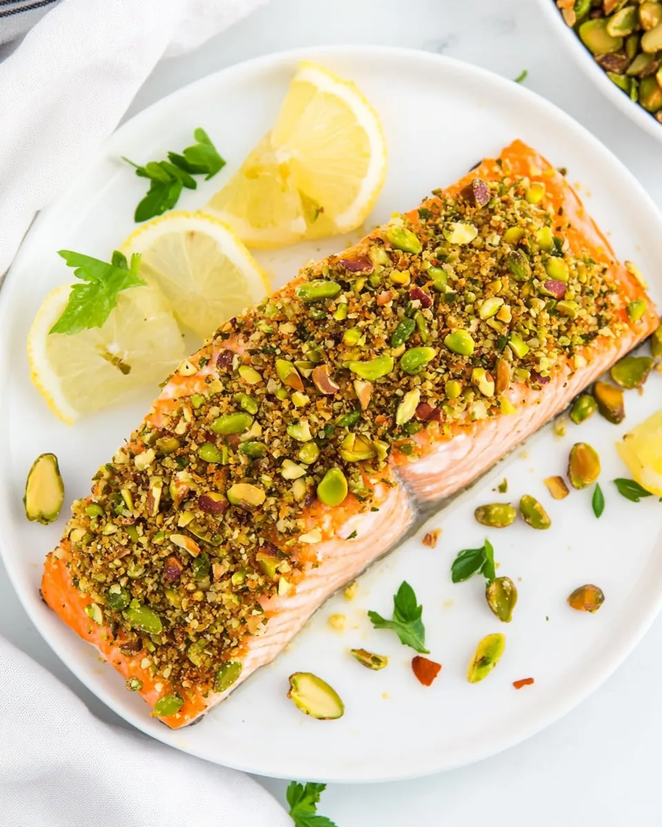 Delicious Pistachio Crusted Salmon plate image