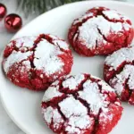 Delicious Red Velvet Gooey Butter Cookies food shot