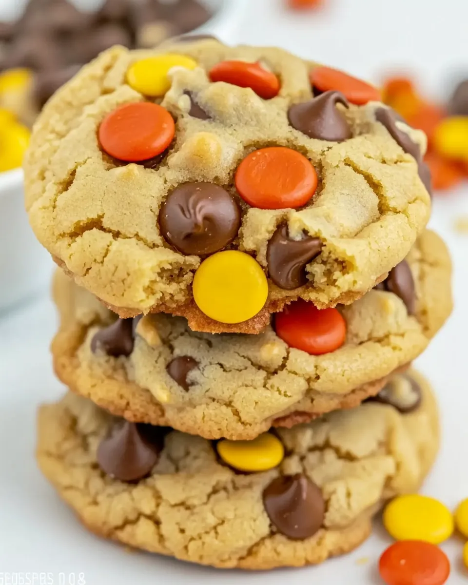 Homemade Reeses Pieces Peanut Butter Chip Cookies photo