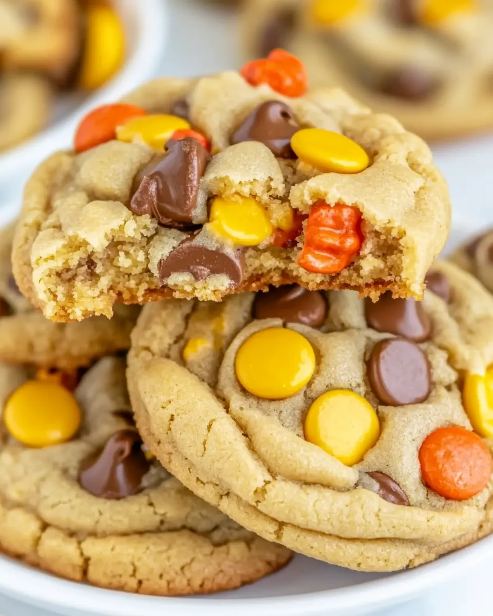 Easy Reeses Pieces Peanut Butter Chip Cookies recipe photo