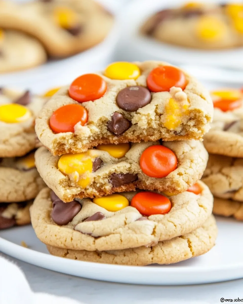 Delicious Reeses Pieces Peanut Butter Chip Cookies dish photo
